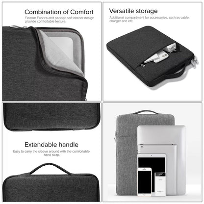 11.6 inch Universal Fashion Soft Laptop Denim Bags Portable Zipper Notebook Laptop Case Pouch for MacBook Air, Lenovo and other Laptops, Size: 32.2x21.8x2cm, 11.6 inch Grey, 11.6 inch Dark Blue, 11.6 inch Black