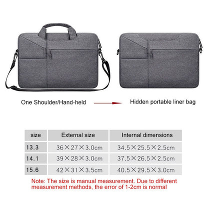 ST02S Waterproof Tear Resistance Hidden Portable Strap One-shoulder Handbag for 14.1 inch Laptops, with Suitcase Belt, ST02S 14.1 inch Navy Blue, ST02S 14.1 inch Black, ST02S 14.1 inch Dark Gray, ST02S 14.1 inch Pink, ST02S 14.1 inch Light Grey