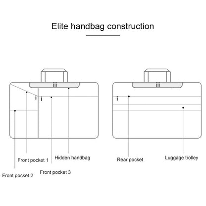 ST02S Waterproof Tear Resistance Hidden Portable Strap One-shoulder Handbag for 14.1 inch Laptops, with Suitcase Belt, ST02S 14.1 inch Navy Blue, ST02S 14.1 inch Black, ST02S 14.1 inch Dark Gray, ST02S 14.1 inch Pink, ST02S 14.1 inch Light Grey