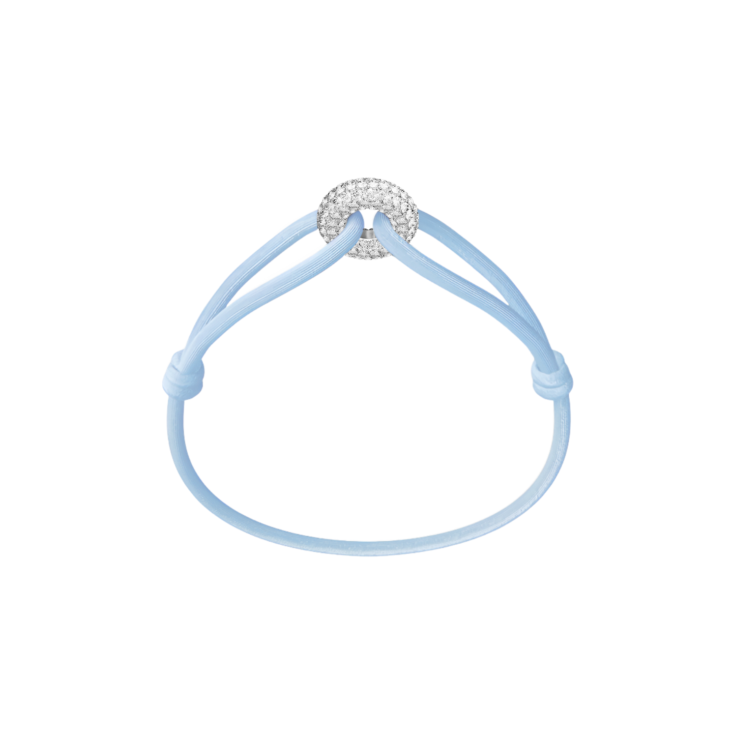 Silver Soho Pavé Cord Bracelet