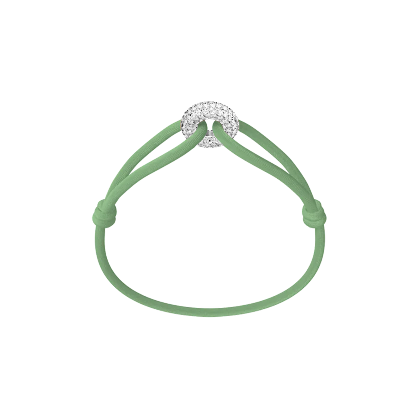 Silver Soho Pavé Cord Bracelet