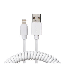 Maplin Premium Apple MFI Certified Lightning to USB-A 2.0 Coiled Cable - White, 0.5m