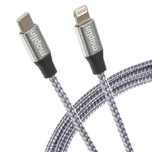 Maplin Lightning to USB-C 20W High Speed Braided Cable - Silver, 3m