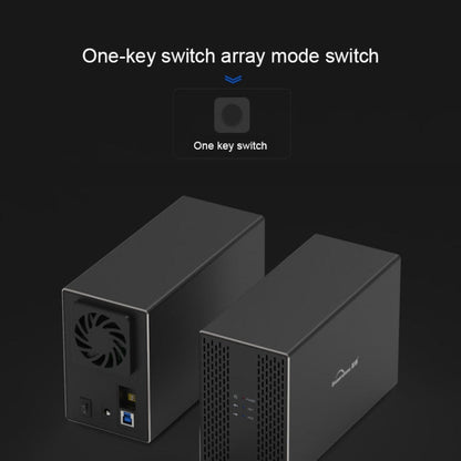 Blueendless Type-C / USB-C Interface 3.5 inch 2 Bay RAID Combination Array HDD External Enclosure, Type-C