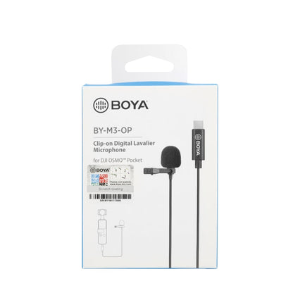 BOYA BY-M3-OP For DJI OSMO Pocket Clip-on Digital Lavalier Microphone, BY-M3-OP