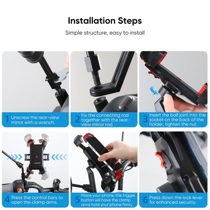JOYROOM JR-ZS288 Motorcycle Mobile Phone Mount Holder, Motorcycle