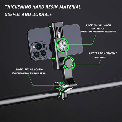 Motorcycle Spherical Compass Phone Holder, Rearview Mirror without Light, Rearview Mirror without Light (Black), Rearview Mirror without Light (Green)