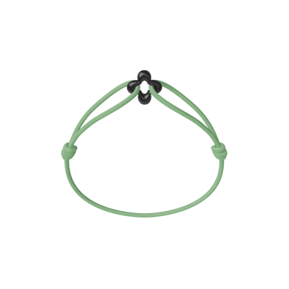 Mini Black Clover Cord Bracelet