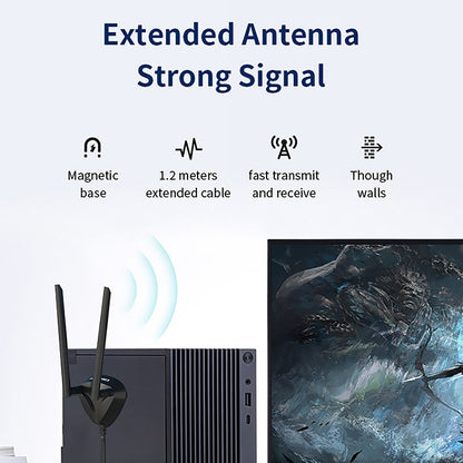 COMFAST CF-AX210 PLUS 5374Mbps Tri-band + Bluetooth 5.2 Wireless WiFi6E PCI-E Network Card, CF-AX210 PLUS