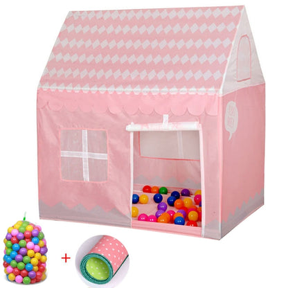 Household Children Printing Play Tent Small Game House with 50 Ocean Balls & Mat, with 50 Ocean Balls & Mat (Light Pink), with 50 Ocean Balls & Mat (Black White), with 50 Ocean Balls & Mat (Pink), with 50 Ocean Balls & Mat (Green)