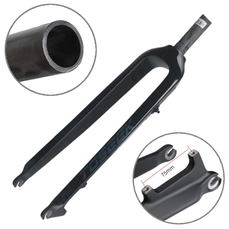 TOSEEK Ultra Light 26 Inch 385mm Mountain Bike Full Carbon Front Fork Straight Tube Disc Brake, 26 Inch 385mm