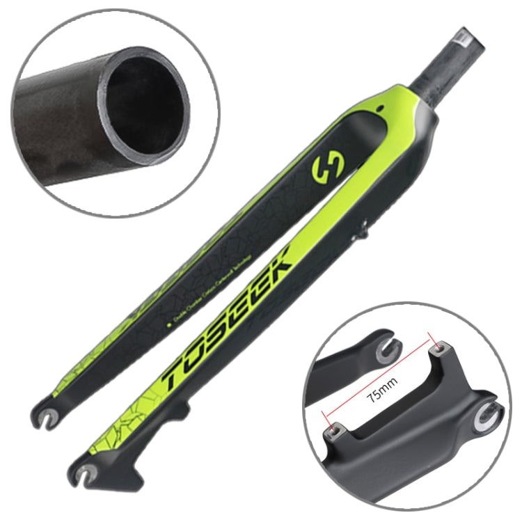TOSEEK Ultra Light 26 Inch 385mm Mountain Bike Full Carbon Front Fork Straight Tube Disc Brake, 26 Inch 385mm