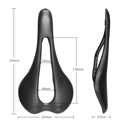 TOSEEK Road Bike Carbon Fiber Seat Bicycle Hollow Seat Saddle, 3K Texture + Extinction, Extinction
