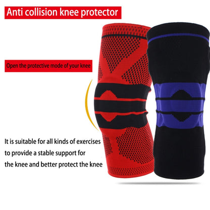 Outdoor Fitness Mountaineering Knit Protection Silicone Anti - collision Spring Support Sports Knee Protector, Size: XL, Size: XL