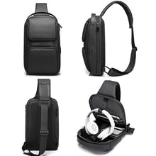 Bange BG-7258 Men Oxford Cloth Waterproof Crossbody Chest Bag with USB Port, Size: 35 x 21 x 12cm, 35 x 21 x 12cm(Black)
