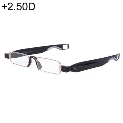 Portable Folding 360 Degree Rotation Presbyopic Reading Glasses with Pen Hanging, +2.50D, +2.50D