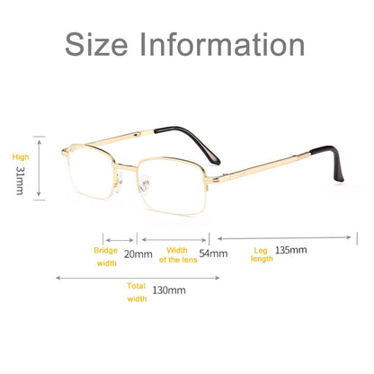 Folding Anti Blue-ray Presbyopic Reading Glasses with Case & Cleaning Cloth, +3.00D, +3.00D