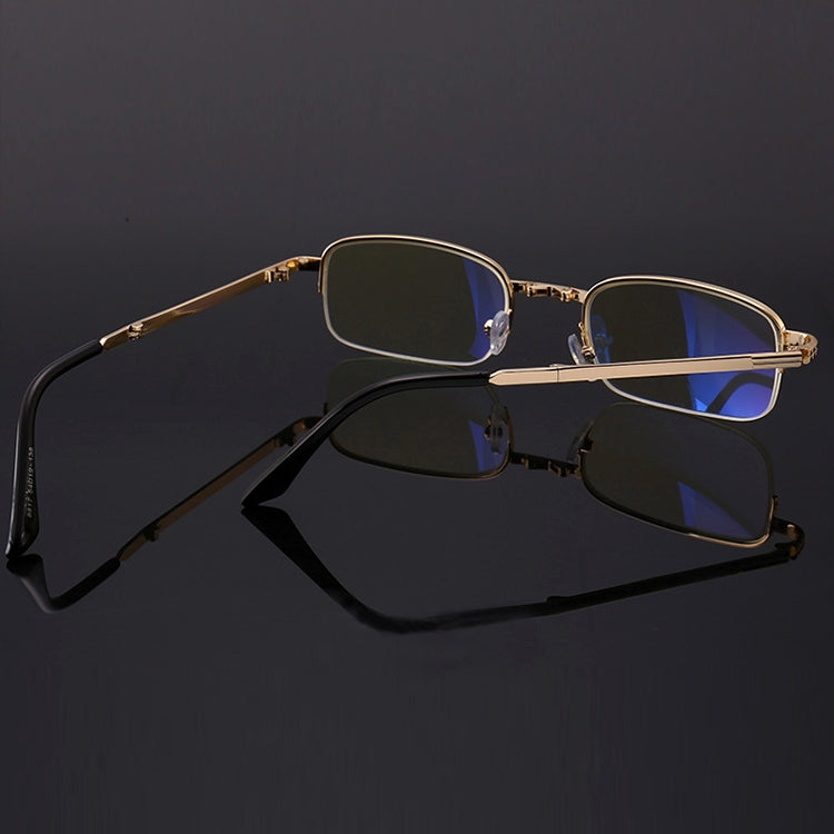 Folding Anti Blue-ray Presbyopic Reading Glasses with Case & Cleaning Cloth, +3.50D, +3.50D