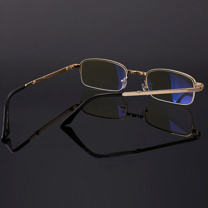 Folding Anti Blue-ray Presbyopic Reading Glasses with Case & Cleaning Cloth, +3.50D, +3.50D