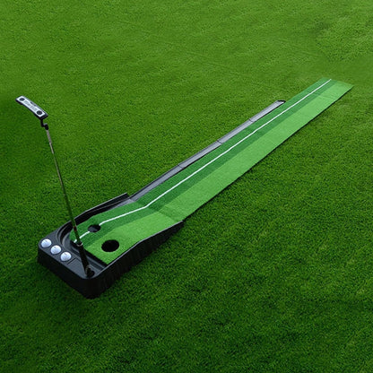 PGM Golf Mini Putting Mat Push Rod Trainer 3m, with Auto Ball Return Fairway, 3m, with Auto Ball Return Fairway