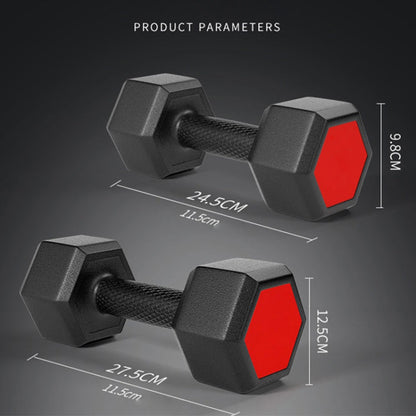 10KG  Household Glue Fitness Hexagon Dumbbells, 10KG