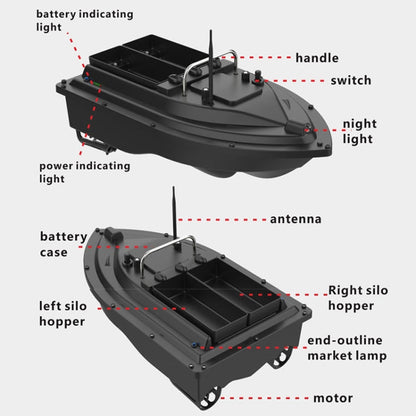D16C Outdoor Remote Control Double Motors Bait Fishing Boat, US Plug, D16C (US Plug)
