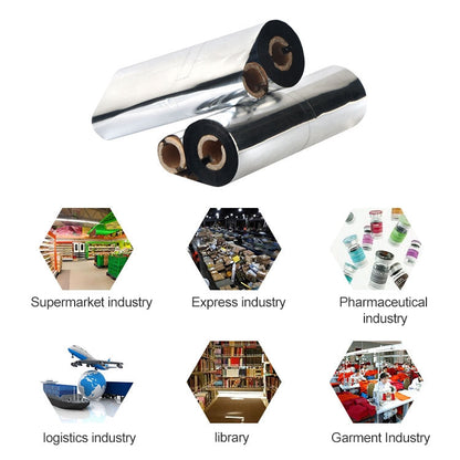 2 PCS Wax-based Printer Coated Paper Barcode Ribbon, Size: 5cmx300m, Size: 5cmx300m