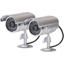 ProperAV Dummy CCTV Outdoor Fake Security Camera - Pack of 2