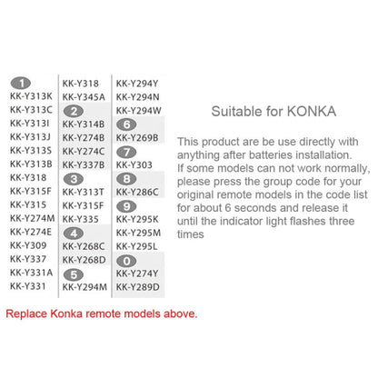 CHUNGHOP E-K906 Universal Remote Controller for KONKA LED TV / LCD TV / HDTV / 3DTV, for KONKA TV