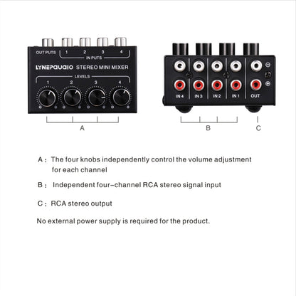LINEPAUDIO B896 Four-channel Sassive Mixer
