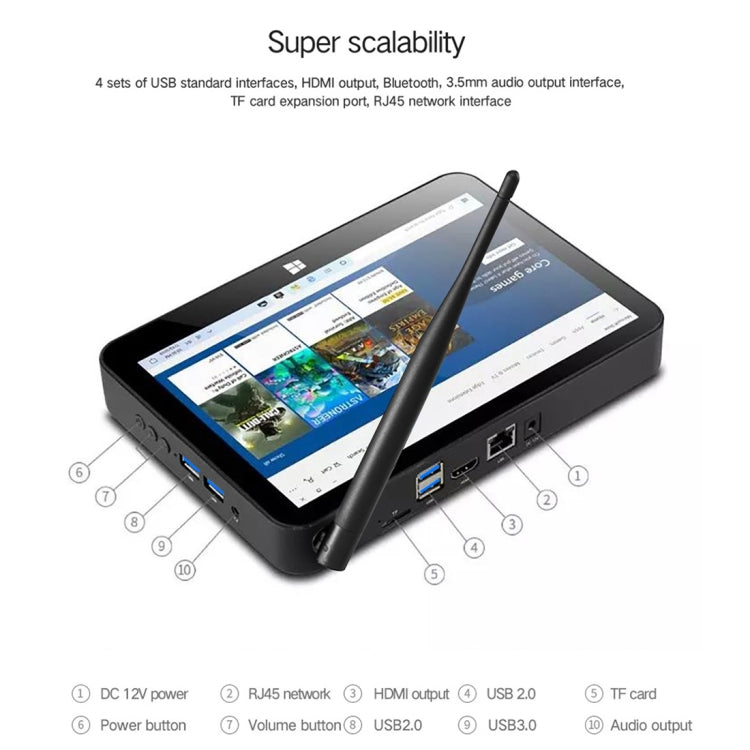 PiPo X11 TV Box Style Tablet Mini PC, 3GB+64GB, 9.0 inch Windows 10 Intel Celeron J4105 Quad Core up to 2.8GHz, US/EU Plug