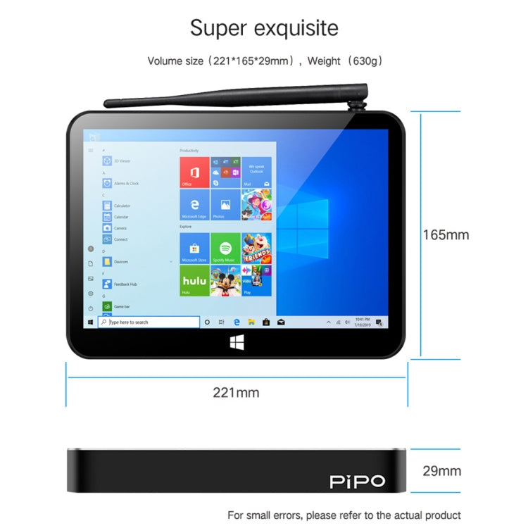 PiPo X11 TV Box Style Tablet Mini PC, 3GB+64GB, 9.0 inch Windows 10 Intel Celeron J4105 Quad Core up to 2.8GHz, US/EU Plug