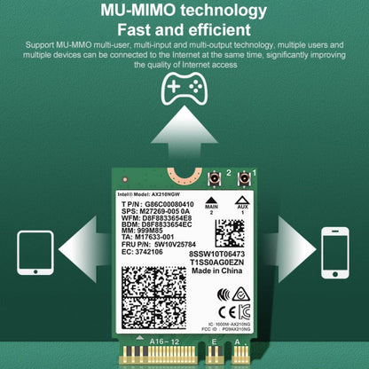 COMFAST AX210 vPro-M 5374Mbps Bluetooth 5.2 Tri-band Wireless Network Card, AX210