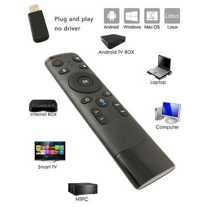 Q5 Gyroscope + Voice Foreign Version USB 2.4G Wireless Voice Flying Mouse Remote Control, Support Set-Top Box / Computer, Gyroscope + Voice