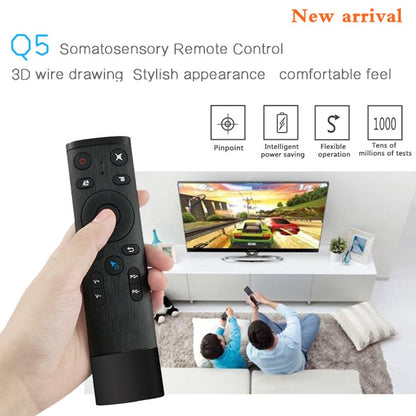 Q5 Gyroscope + Voice Foreign Version USB 2.4G Wireless Voice Flying Mouse Remote Control, Support Set-Top Box / Computer, Gyroscope + Voice