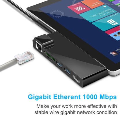 Rocketek SH768 6 in 1 RJ45 / USB 3.0 / HDMI / SD / TF HUB Adapter for Surface Pro 5 / 6, For Surface Pro 5 / 6 with RJ45
