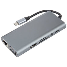 11 in 1 USB-C / Type-C to USB Docking Station HUB Adapter(100M Network Port), 100M Network Port