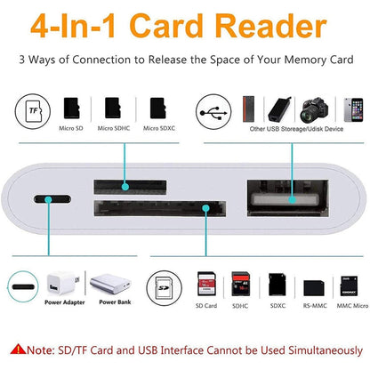 NK108LTC 4 in 1 USB-C Male to SD + TF + USB + Type-C Female Camera Reader, NK108LTC