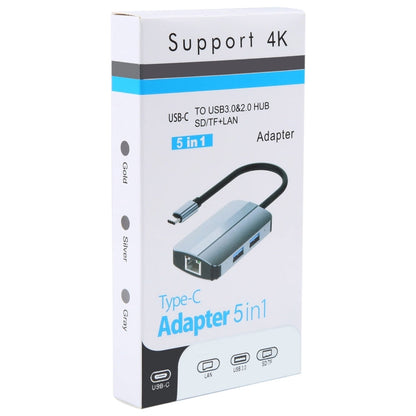 BYL-2112 5 in 1 USB-C / Type-C to USB Multifunctional Docking Station HUB Adapter, BYL-2112