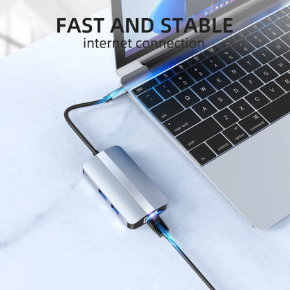 BYL-2203 6 in 1 USB-C / Type-C to USB Multifunctional Docking Station HUB Adapter, BYL-2203
