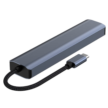 BYL-2210 6 in 1 USB-C / Type-C to USB Multifunctional Docking Station HUB Adapter with 1000M Network Port, BYL-2210
