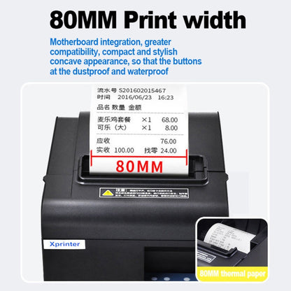 Xprinter N160II USB+WIFI Interface 80mm 160mm/s Automatic Thermal Receipt Printer, UK Plug, USB+WIFI Interface, UK Plug, USB+WIFI Interface, US Plug, USB+WIFI Interface, EU Plug