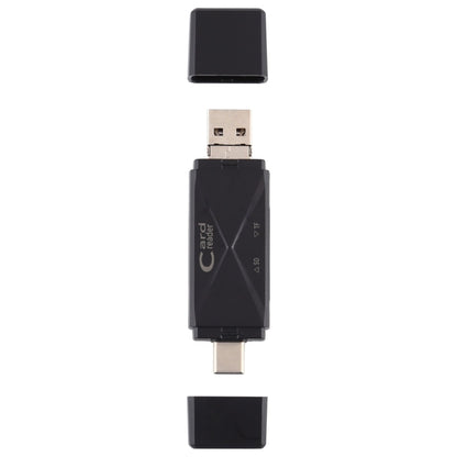 USB-C / Type-C + SD + TF + Micro USB to USB 2.0 Card Reader, USB2.0