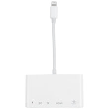 5 in 1 8 Pin Male to USB + HDMI + TF / SD Card Slot + 8 Pin Power Female OTG Digital AV Adapter, TF / SD Card Slot