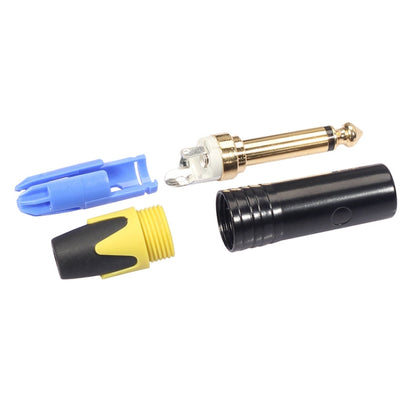 10 PCS TC202 6.35mm Gold-plated Mono Sound Welding Audio Adapter Plug