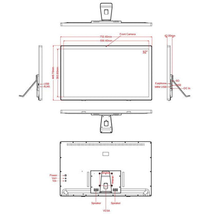 HSD3201 32 inch LCD Display Digital Photo Frame, 4GB+32GB, RK3576S Octa Core, Android 14, 32 inch 4GB+32GB