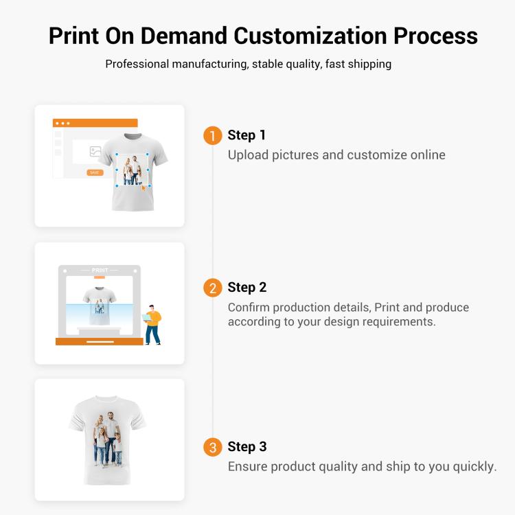 Round Neck Modal Short Sleeve T-shirt Custom Made Print Your Demand, Size: L, L, POD T-shirt