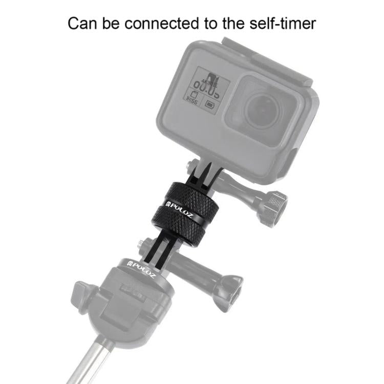 PULUZ 360 Degree Rotation CNC Swivel Pivot Extension Arm Tripod Mount for GoPro, Insta360, DJI and Other Action Cameras, Extension Adapter
