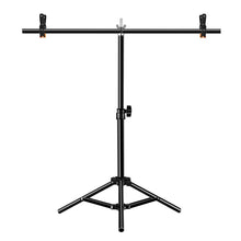 67cm T-Shape Photo Studio Background Support Stand Backdrop Crossbar Bracket with Clips, No Backdrop, Backdrop Stand