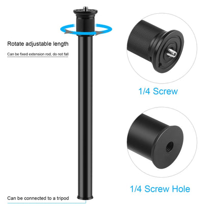 PULUZ C Clamp Mount Light Stand Extension Central Shaft Rod Monopod Holder Kits, Rod Length: 33-60cm, C Clamp Extension Rod